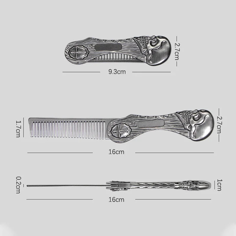 Professional Salon Beard Comb Zinc Alloy Mustache Comb