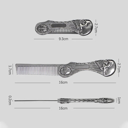 Professional Salon Beard Comb Zinc Alloy Mustache Comb