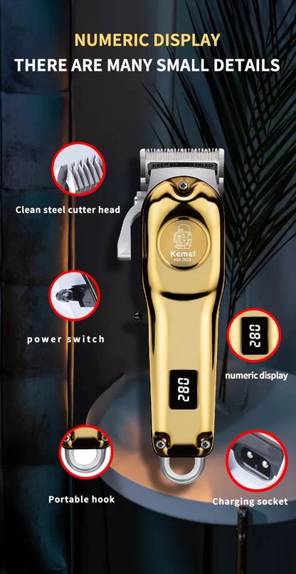 Kemei Professional Hair Clippers Barber Electric Cordless Trimmer