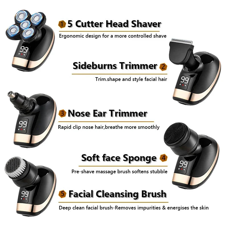 5 IN 1 Electric Razor Electric Shaver Rechargeable Shaving Machine