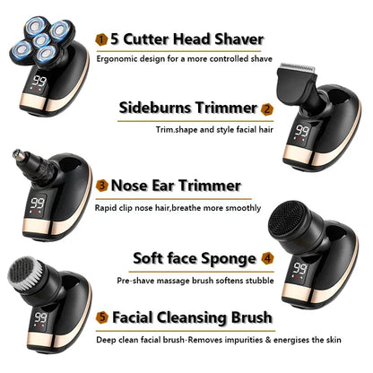 5 IN 1 Electric Razor Electric Shaver Rechargeable Shaving Machine