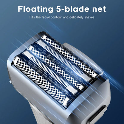 Men's electric shaver floating 5 blade net razor for men