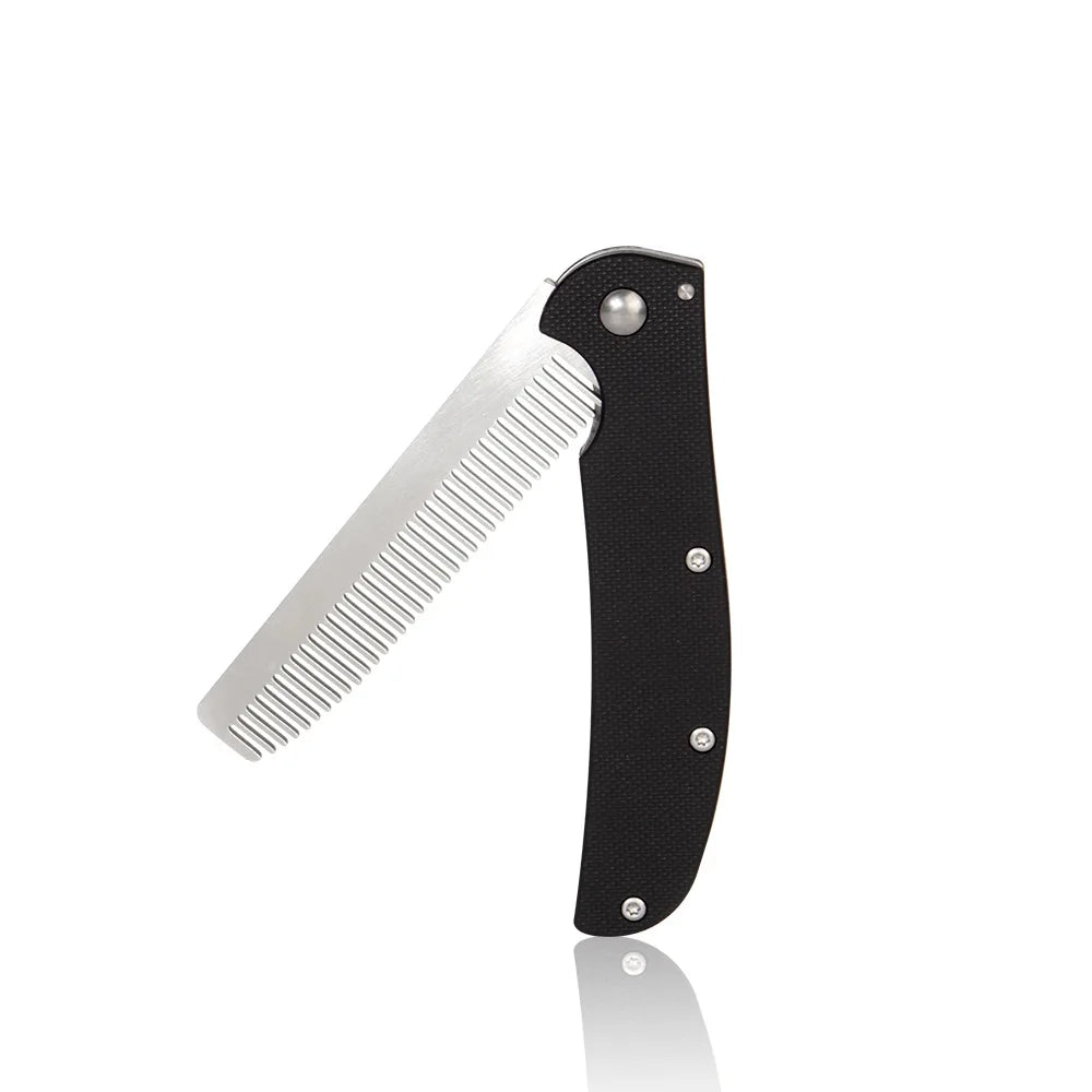 Metal Folding Beard Comb Dual-Purpose Hair & Mustache