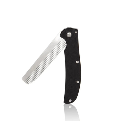 Metal Folding Beard Comb Dual-Purpose Hair & Mustache