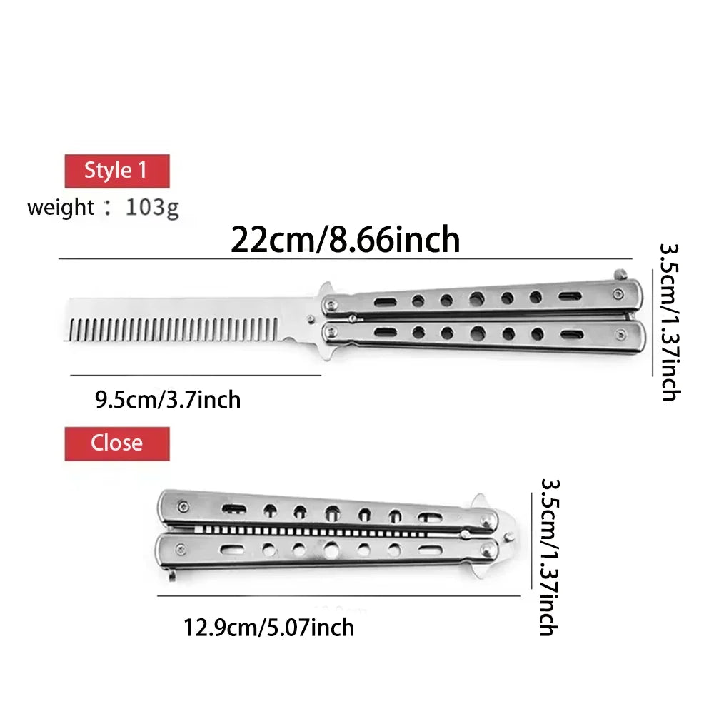 Foldable Comb Stainless Steel Butterfly Comb Multifunctional