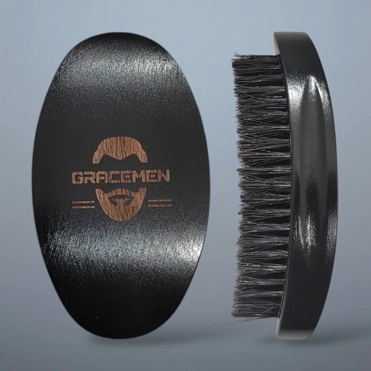 Gracemen 360 Wave Brush Afro Men Curved Wooden Handle