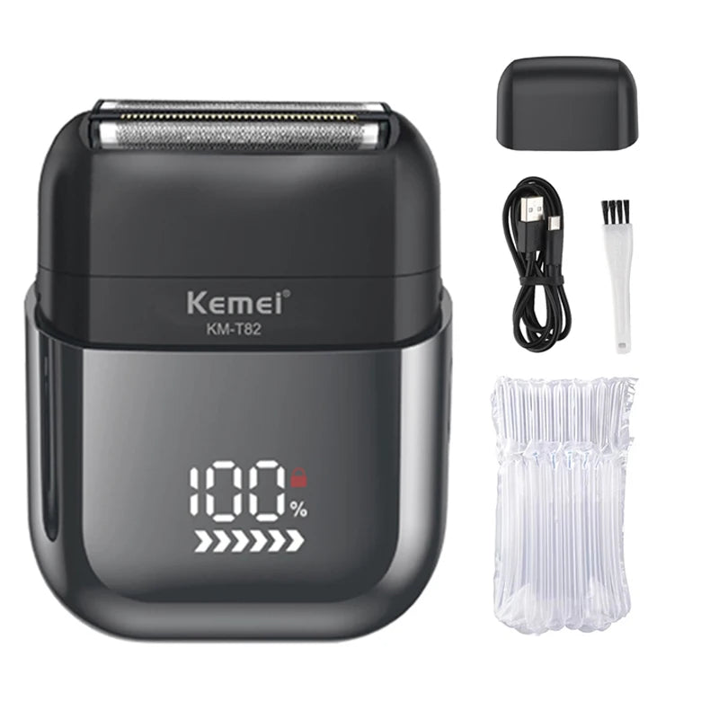 KEMEI km-t82 Usb Reciprocating Electric Shaver Washable Digital Display