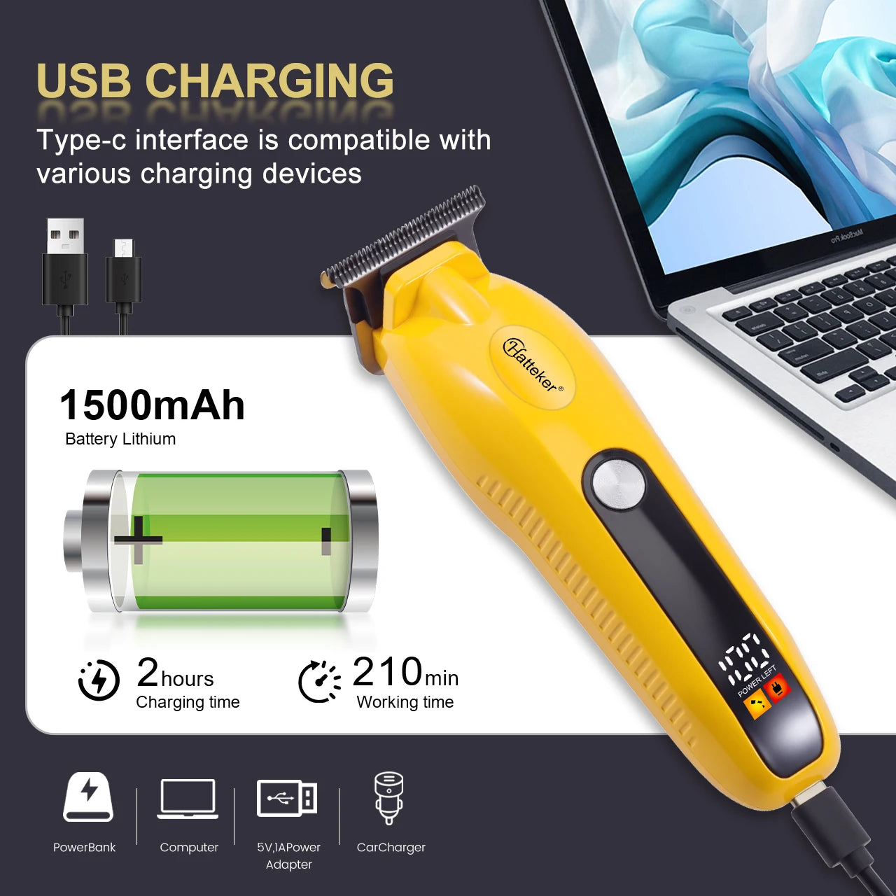 Hatteker Professional Electric Hair Trimmer Grooming Tool