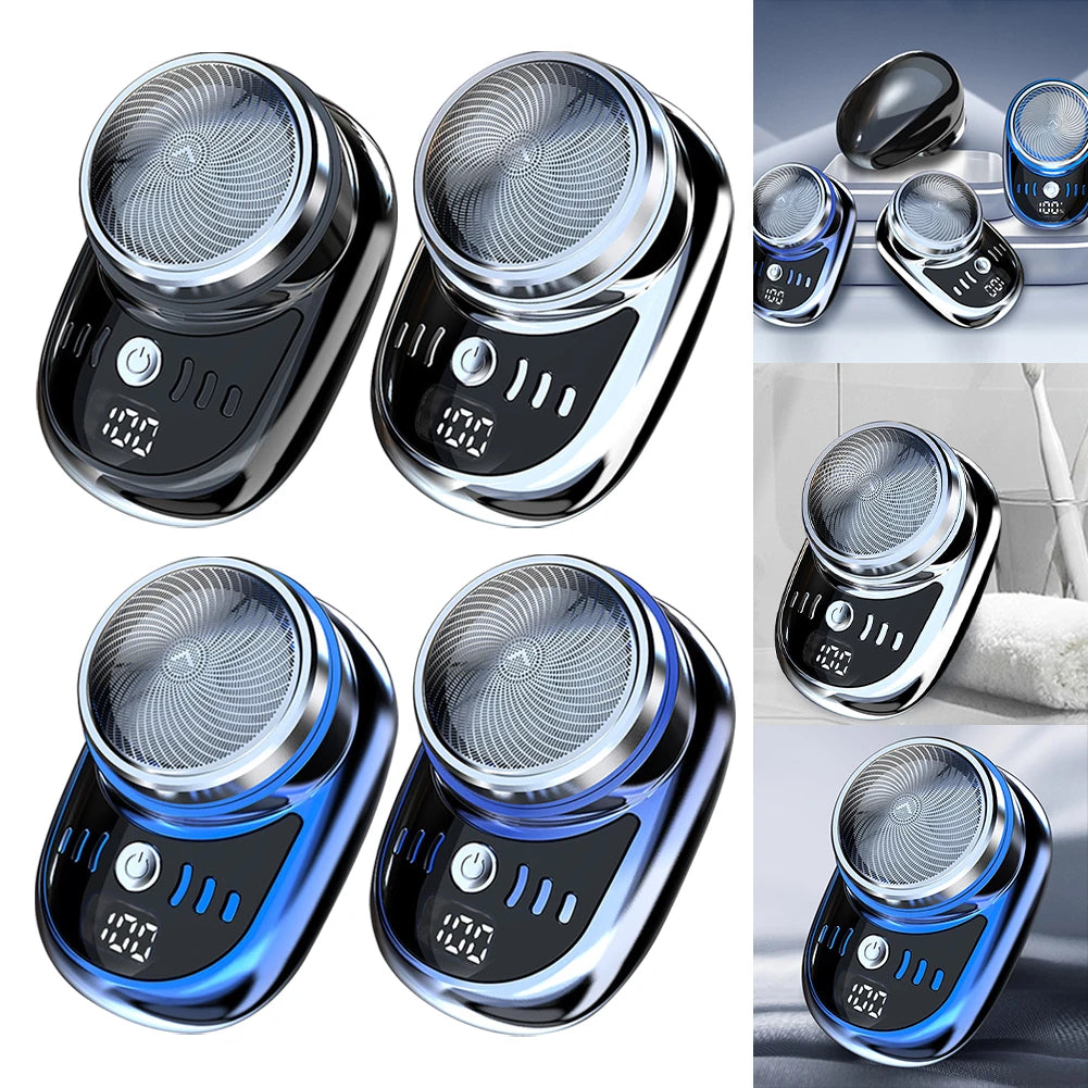 Men Mini Electric Travel Shaver with Digital Display