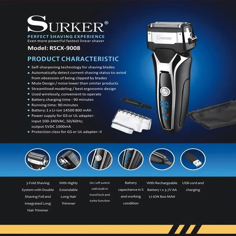 Electric Shaver for Men Rechargeable Intelligent Shaving Machine