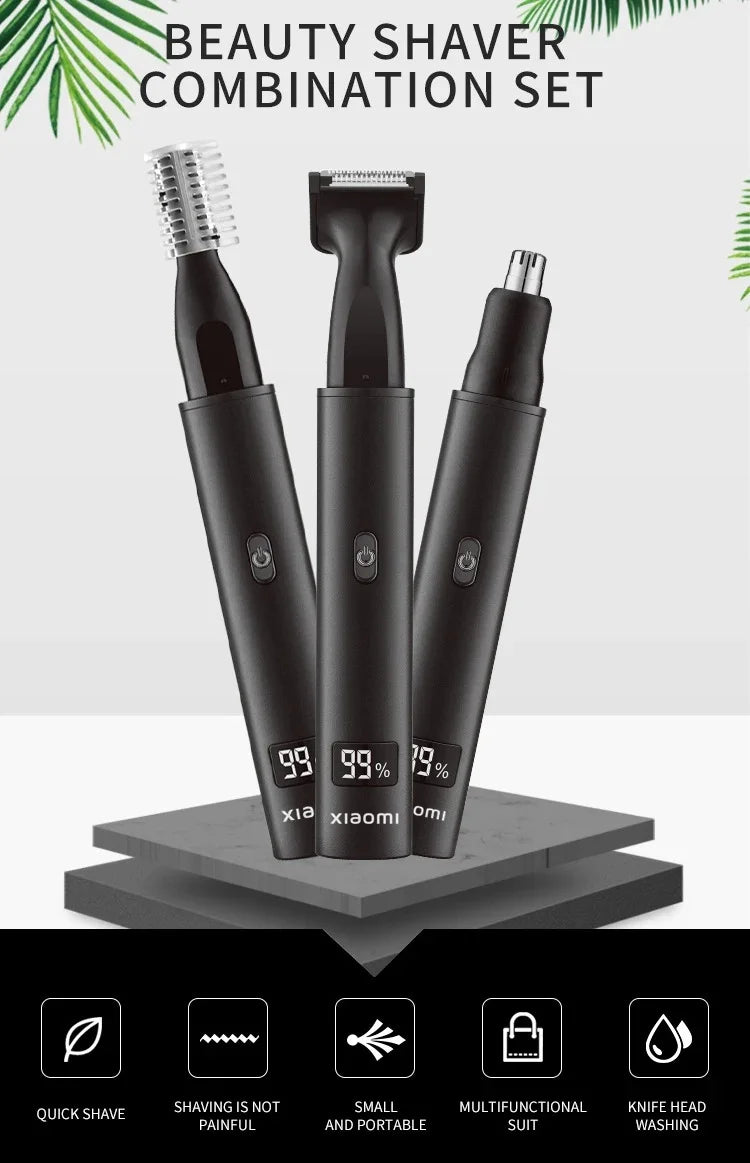 XIAOMI New 3 in 1 Electric Rechargeable Nose Ear Hair Trimmer