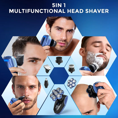 Sejoy Electric Bald Men Shavers Head 7 Floating Heads