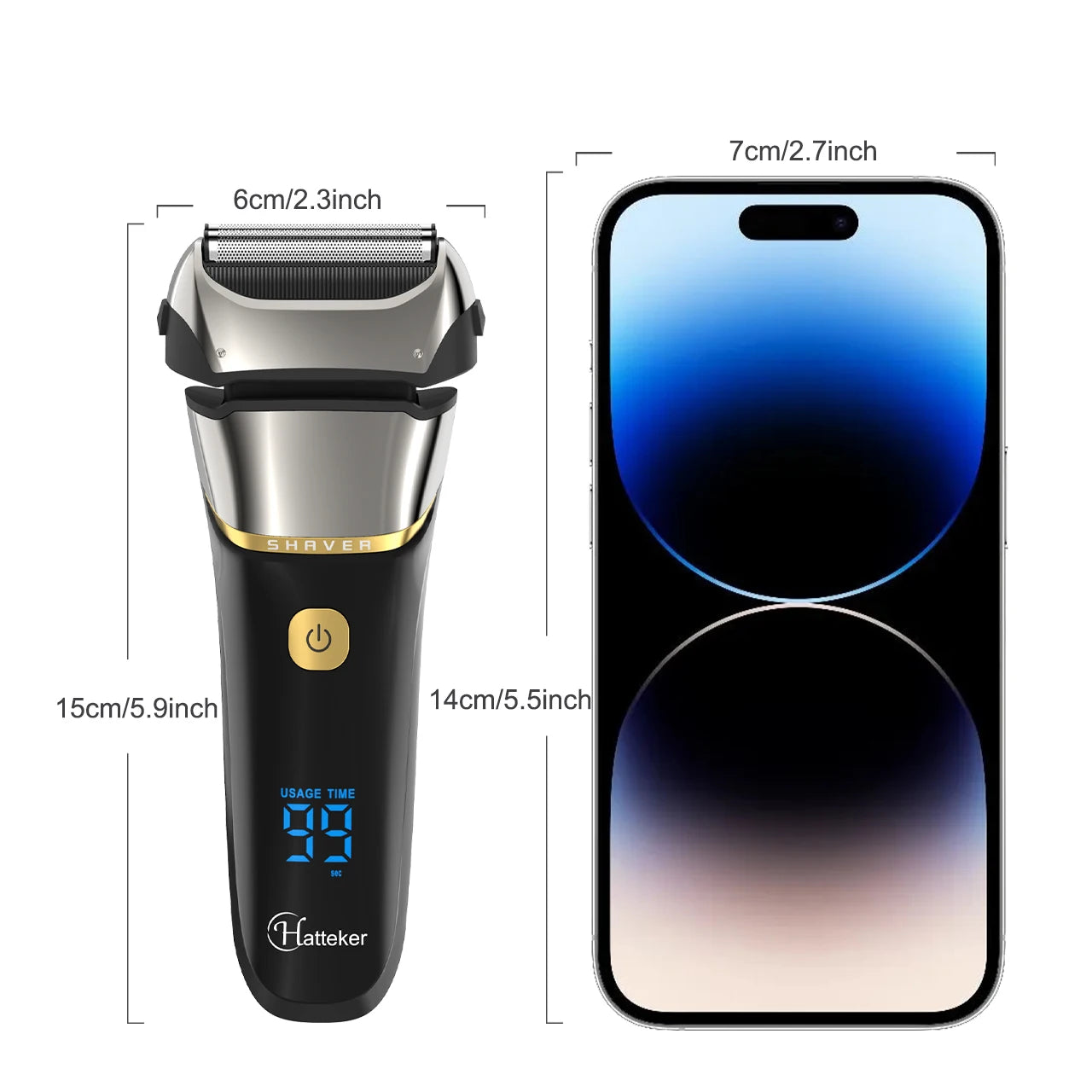Hatteker Foil Electric Shaver 4D For Men Rechargeable HT-909