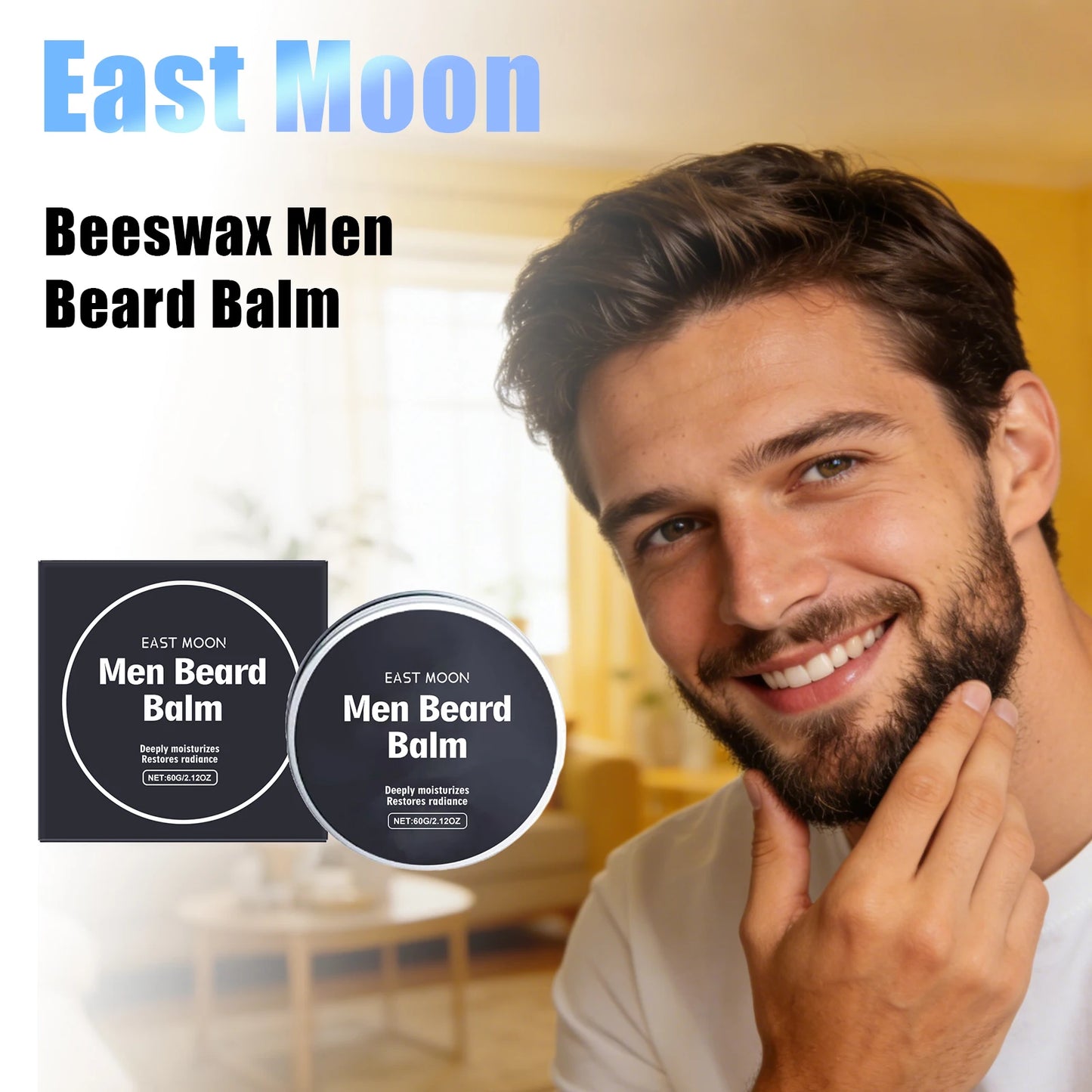 Beeswax Men Beard Balm Moisturize Dry Beard Soften Rough