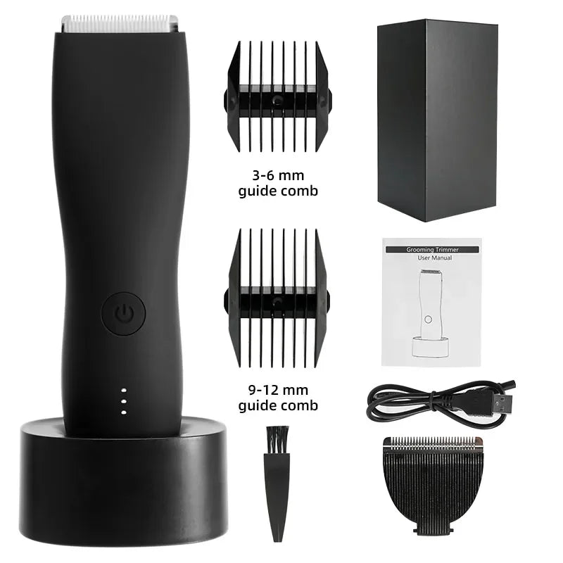 Men's Electric Groin Hair Trimmer Pubic Hair Removal Intimate Areas