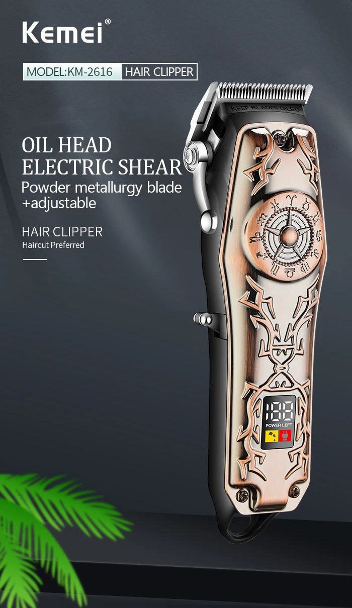 Kemei Cordless Professional Hair Clipper Barber Trimmer  Kit KM-2617