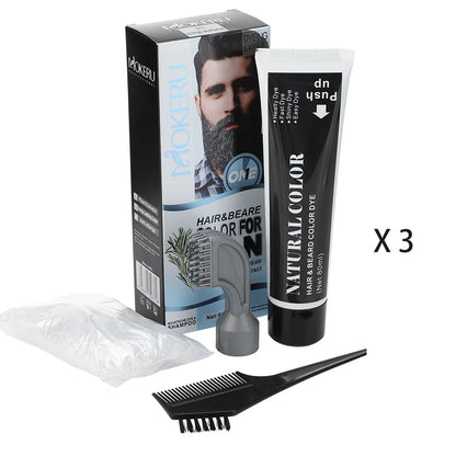 Beard and Hair Black Coloring Cream with Rosemary Extract