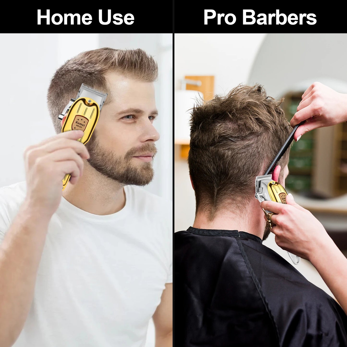KEMEI Professional Men's Hair Clippers Zero Gapped Gold km-223