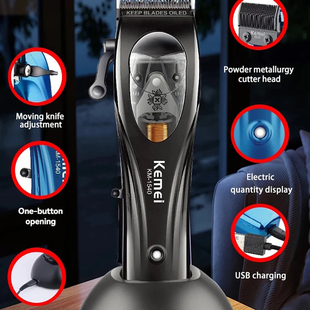 Kemei Professional Barber Cordless Hair Clipper Electric Trimmer