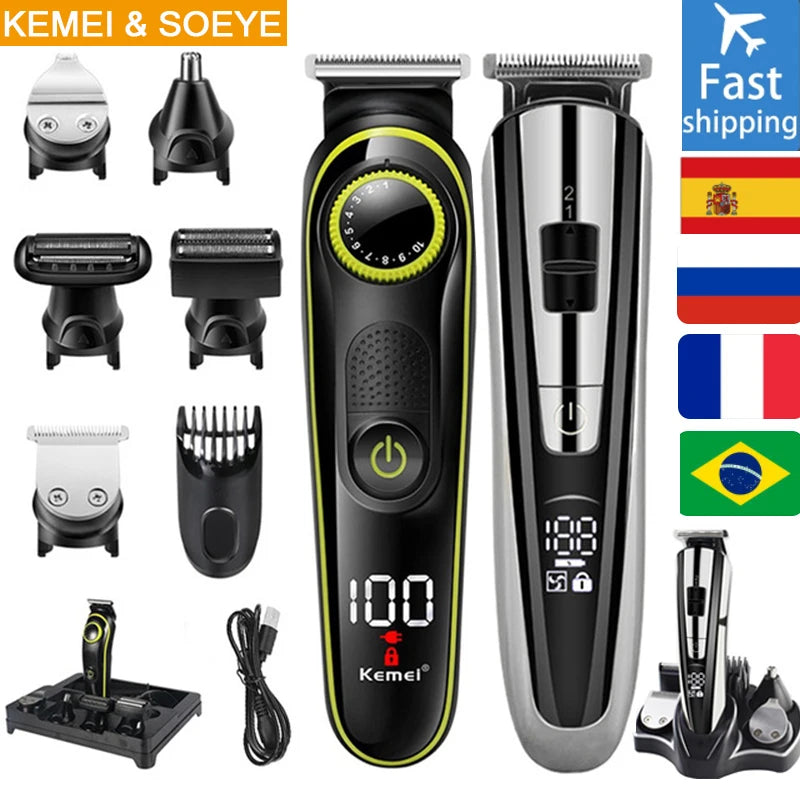 Kemei Electric Hair Clipper Beauty kit for Men Electric shaver beard trimmer
