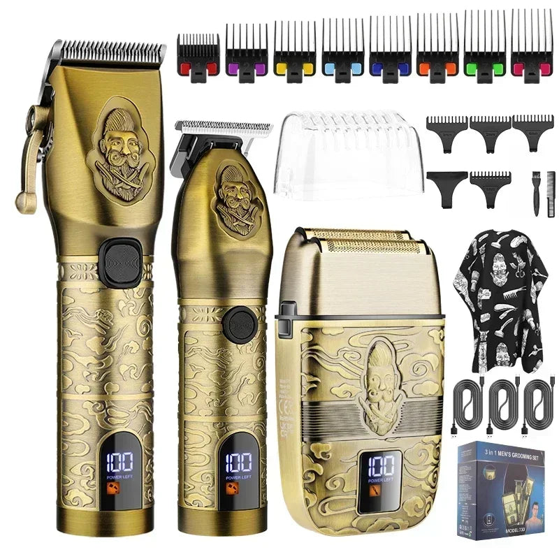 730 Hair Clipper and Electric Shaver Set All Metal Body Oil