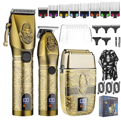 730 Hair Clipper and Electric Shaver Set All Metal Body Oil