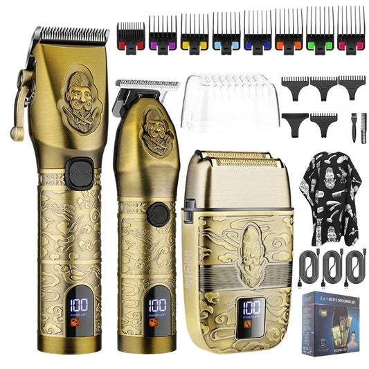 730 Hair Clipper and Electric Shaver Set All Metal Body Oil