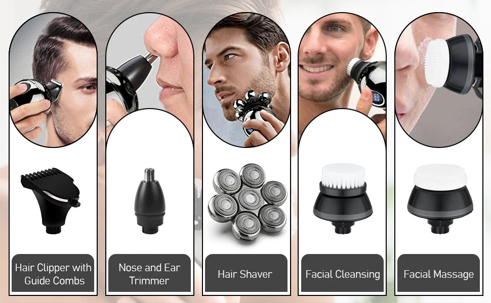 Electric Shaver 7D Floating Cutter Head Base Skull Shaver Shaving