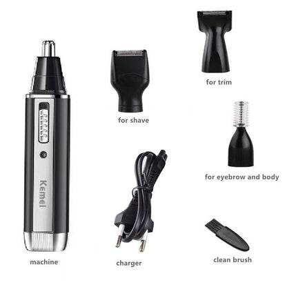 Original  Kemei 4in1 Groomer Kit Rechargeable Nose Ear Trimmer