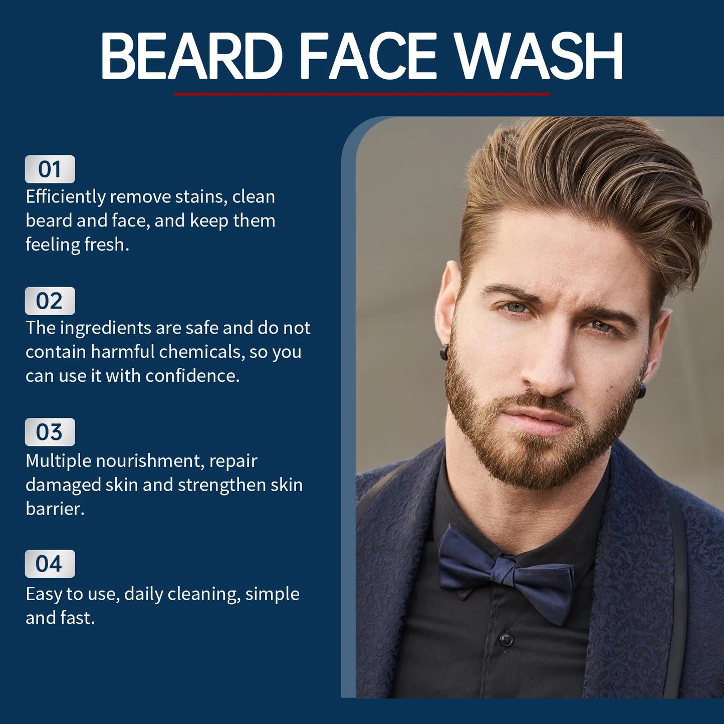Sandalwood Oil Beard Shampoo Nourish Beard Improve Rough Texture