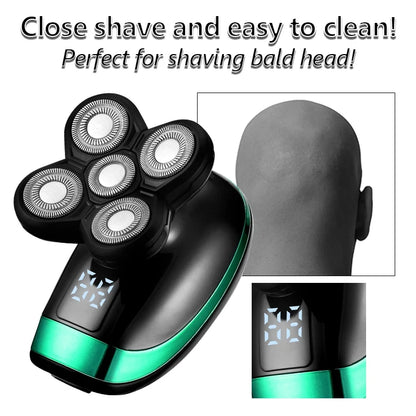 5 In 1 4D Men's Rechargeable Bald Head Electric Shaver