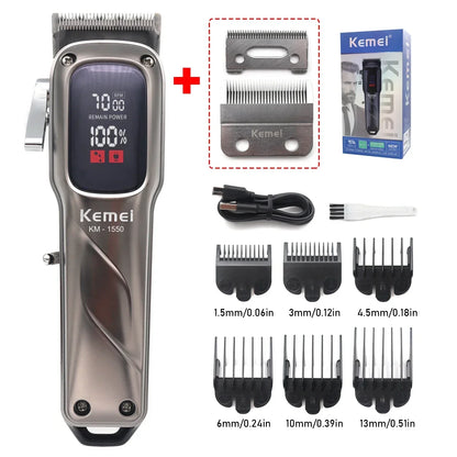 KEMEI Km-1550 Professional Hair Clipper for Men LED Display