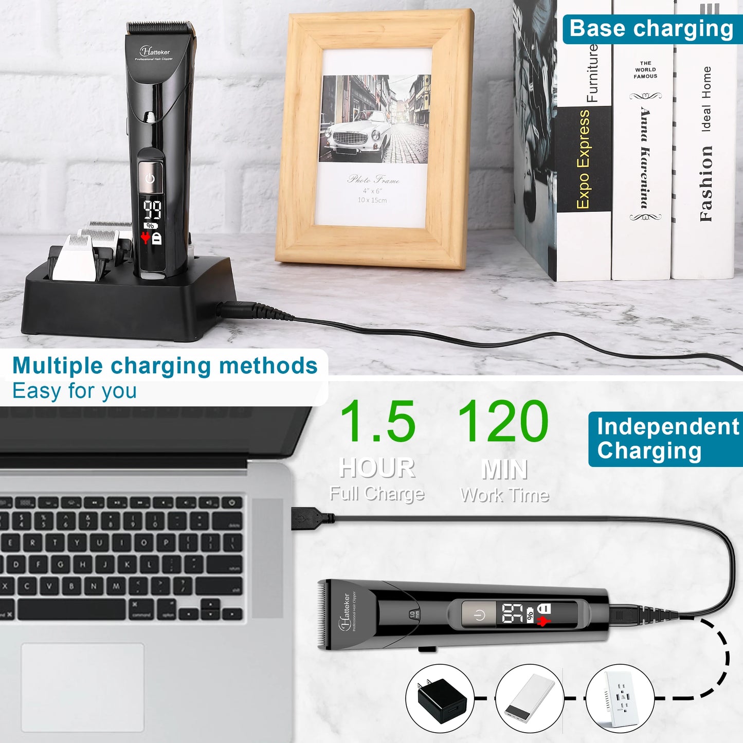 Hatteker Professional 4-in-1 Hair Clippers Trimmer for Men
