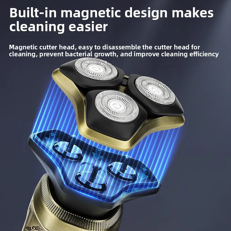 Men's Electric Shaver Professional Shaver with 3-Blade Trimmer