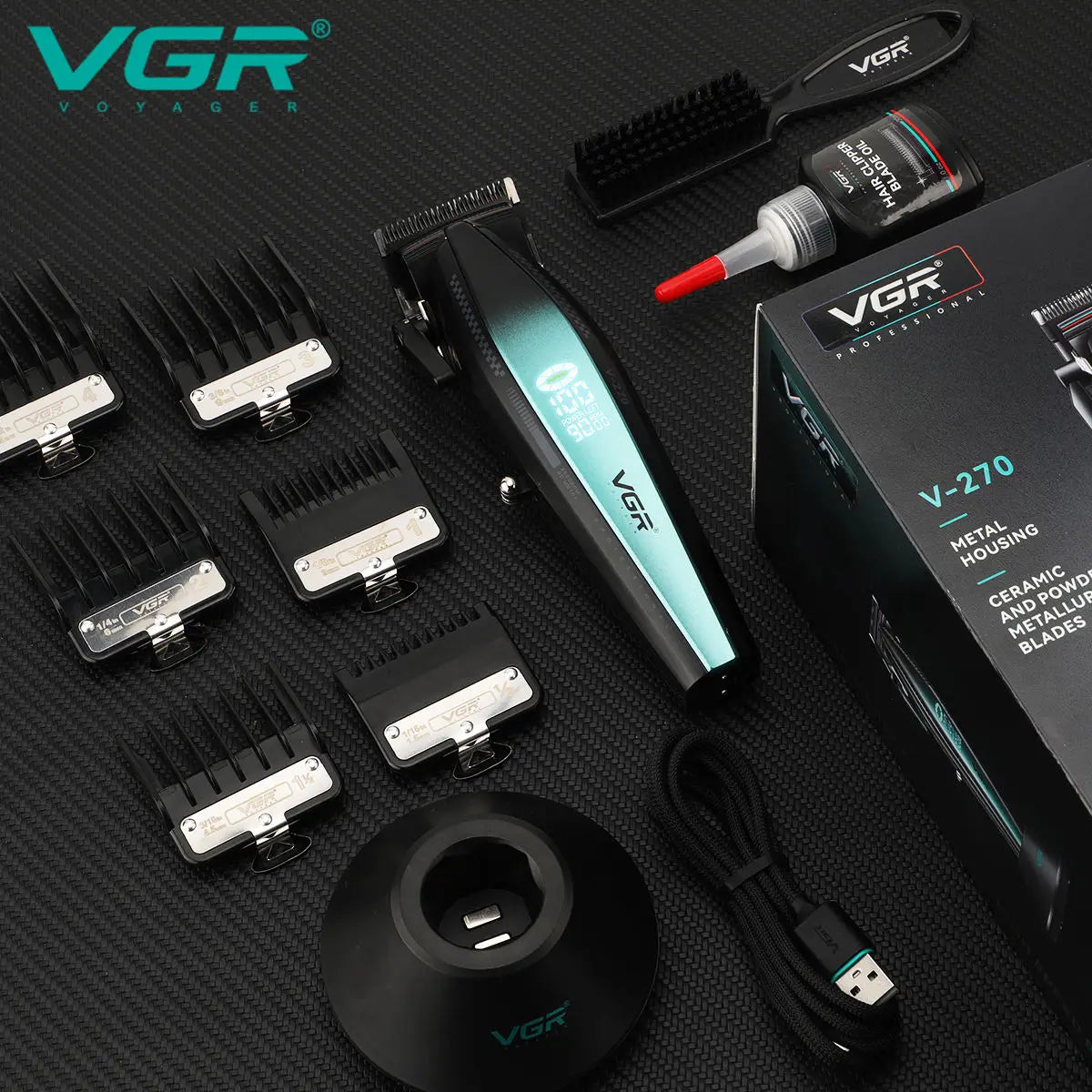 VGR V-992 V-270 high-end men's hair clipper LCD digital display