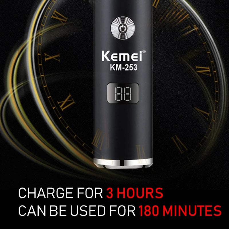 Kemei KM-253 Professional Hair Clipper USB Charging Hair Cutting