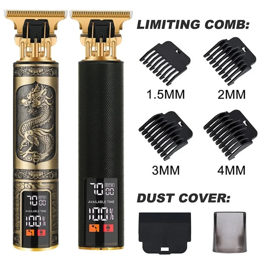 Electric Barber T9 Upgraded LCD Rechargeable Retro Oil Head
