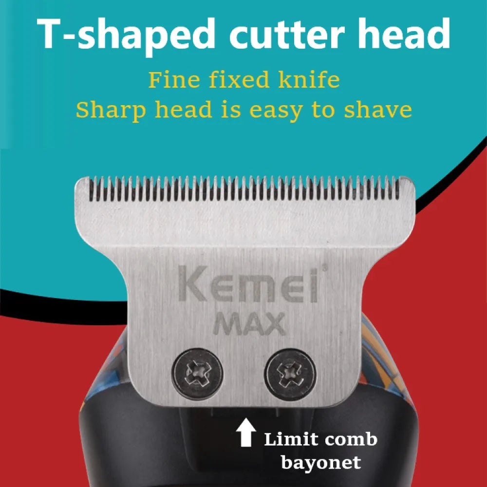 Kemei Professional Men Barber Hair Clipper Fashion Graffiti