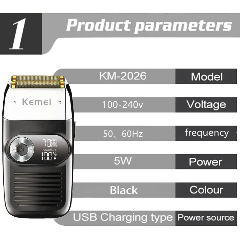 Kemei Rechargeable Hair Shaver For Men Electric Shaver