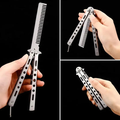 Foldable Comb Stainless Steel Butterfly Comb Beard Moustache