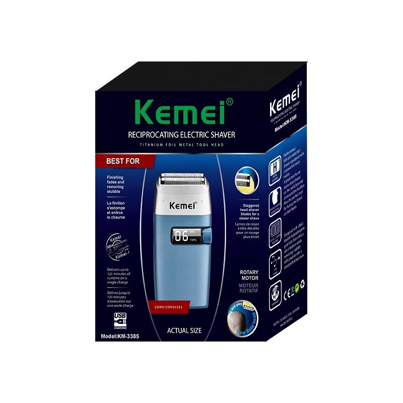 Original Kemei 3-Speed Motor Hair Beard Electric Shaver For Men