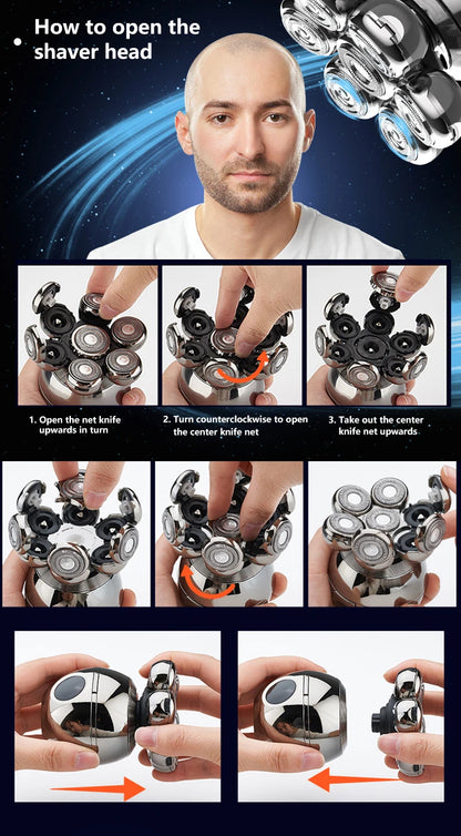 Electric Shaver 7D Floating Cutter Head Base Beard Trimmer