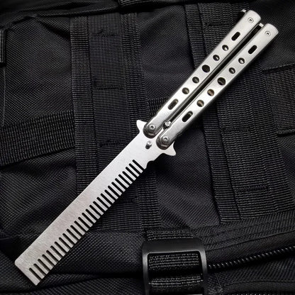 Foldable Comb Stainless Steel Practice Training Butterfly Comb