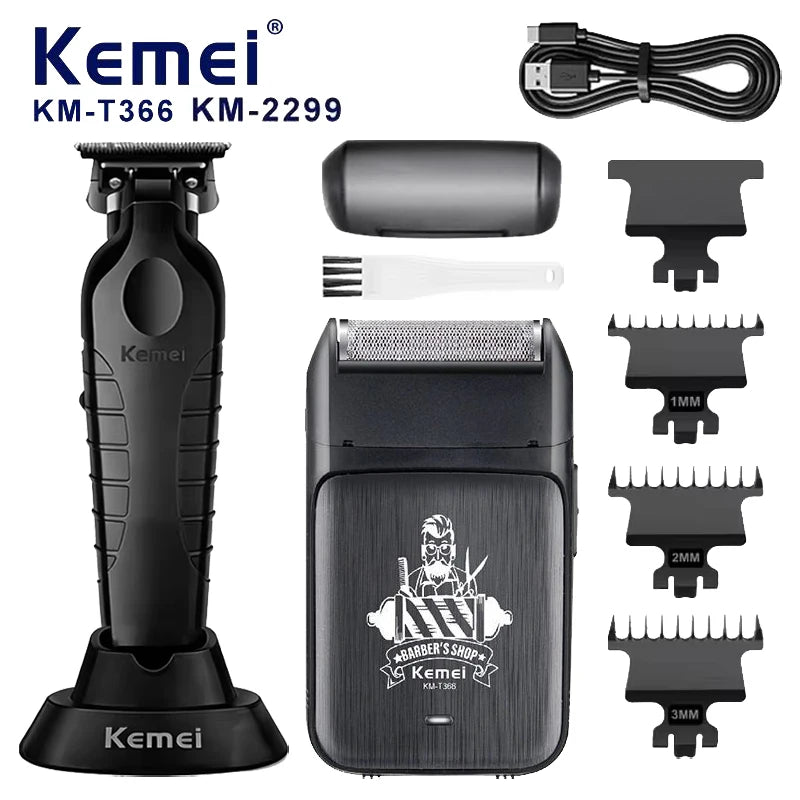 Kemei KM-2299 KM-T366 2 in 1 Professional Hair Clipper Se