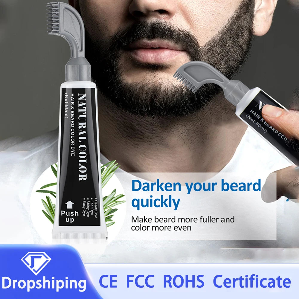 3 Minutes Black Beard Dye Cream With Comb 80ml Rosemary