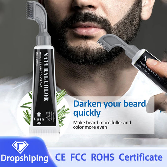 3 Minutes Black Beard Dye Cream With Comb 80ml Rosemary