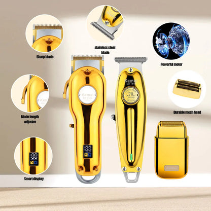 Kemei Professional Finishing Hair Clipper Kit Electric Cordless