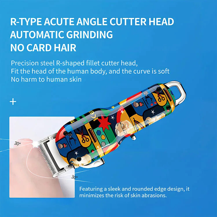 Kemei Graffiti Electric Hair Clipper Kit Men's Electric Shaver