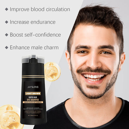 Men Hair Dye Shampoo 3 in 1 for Gray White Hair Coverage