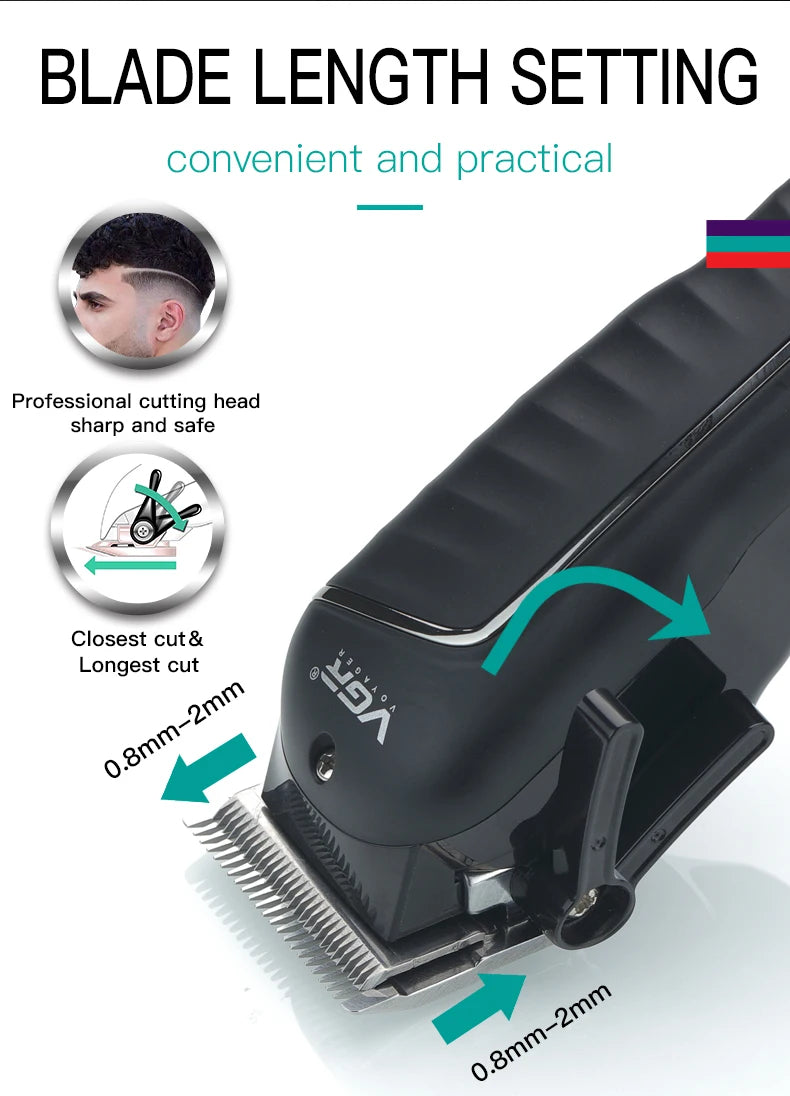 VGR Rechargeable Hair Clipper Barber Beard Hair Cutting Hair Trimmer
